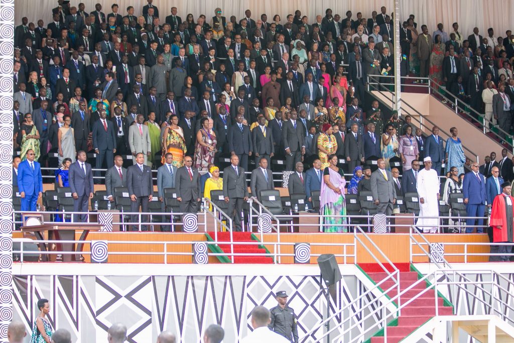The well attended ceremony in Rwanda's Amahoro stadium had over a dozen heads of state present
