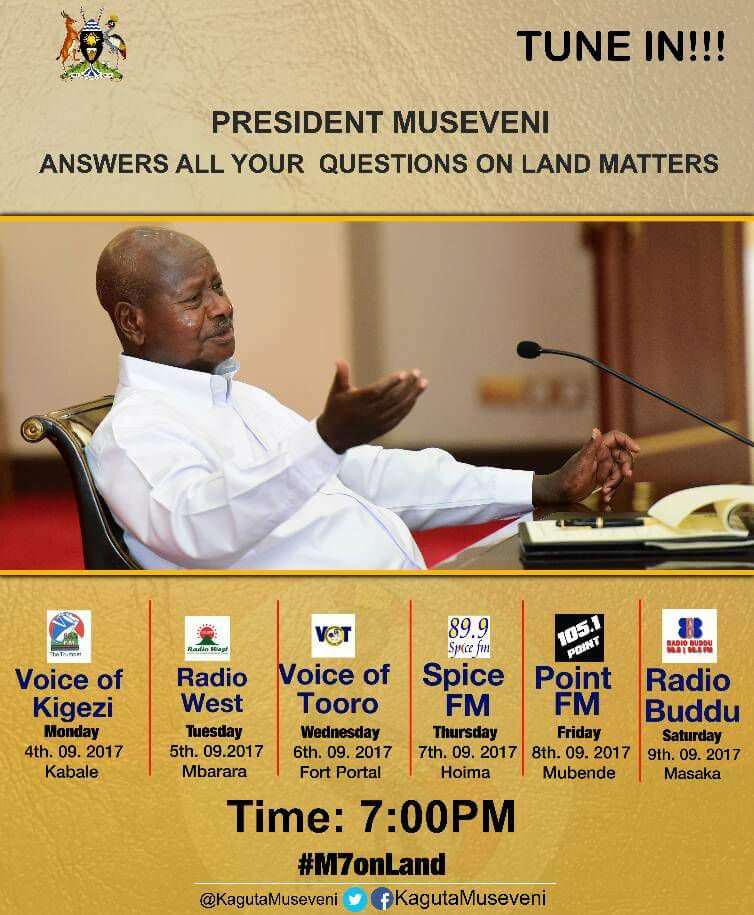 President Museveni's first schedule of the radio drive