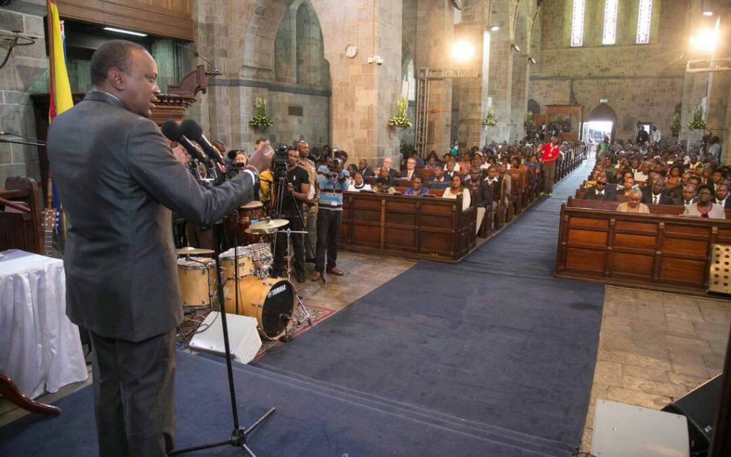 President Kenyatta commended the Anglican church for its role in peace initiatives