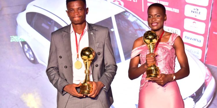 Bobosi Byaruhanga, Najjemba Crowned Airtel FUFA Male, Female Player 2021
