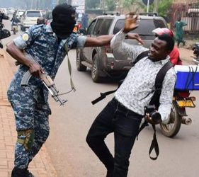 Protesters Drop Yellow Pig At Parliament