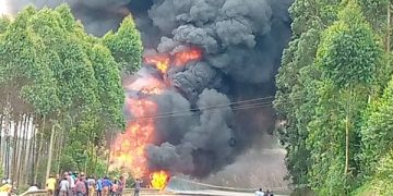 Fuel Tanker Bursts into Flames, Paralyzes Traffic along Kabale – Mbarara Road