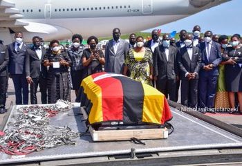 Pictorial: Sadness, Grief as Oulanyah’s Remains Received Home