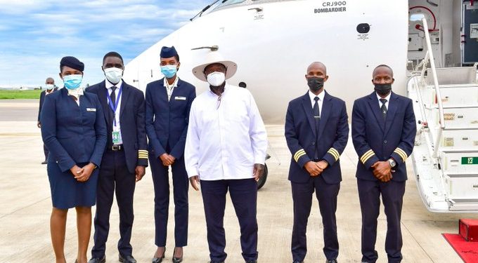 Museveni Lauds Uganda Airlines’ Hospitality, Professionalism