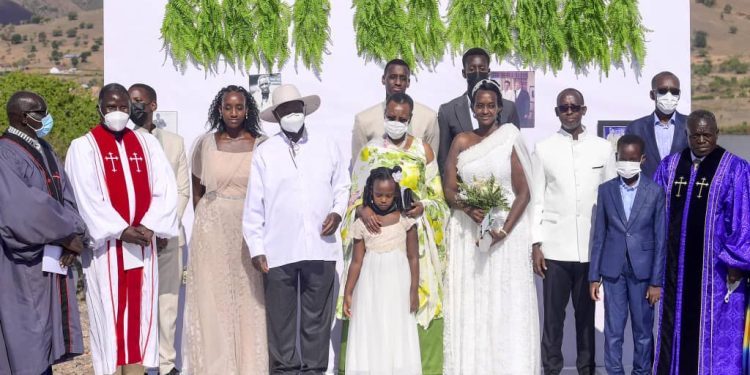 Our Children were Protected by God, Says Museveni as Patience, Odrek Rwabwogo Renew Vows