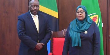 Col  Fred Mwesigye Presents Credentials to Tanzania President Samia Suluhu