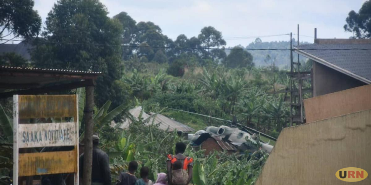 UPDF Helicopter Crashes into House in Fort Portal