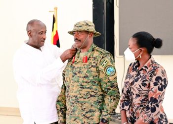 New Land Forces Commander Lt Gen Kayanja Muhanga Decorated by Gen Saleh