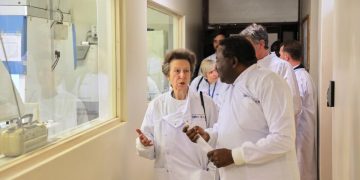 Princess Anne in Uganda, Visits Virus Research Institute in Entebbe