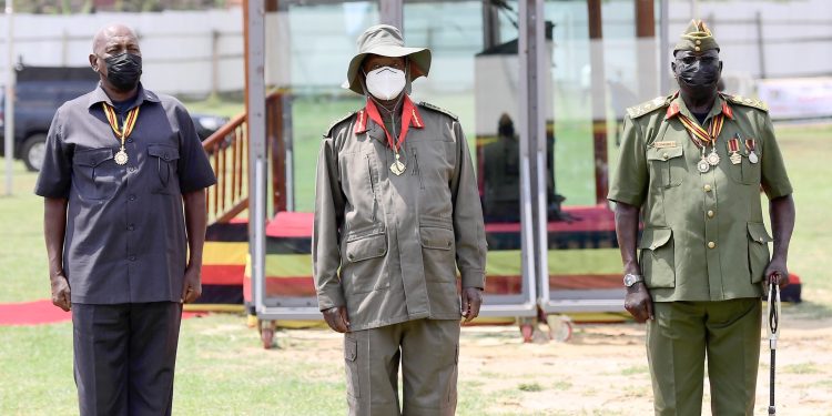 Gen Saleh, Koreta, Bosco Omure Receive Kabalega Star Medal as Rwigyema Gets Luwero Triangle Medal