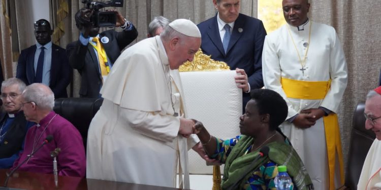 VP Alupo Meets His Holiness Pope Francis in Juba