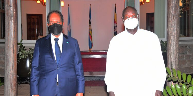 Museveni Receives Somalia Leader Sheikh Mohamud