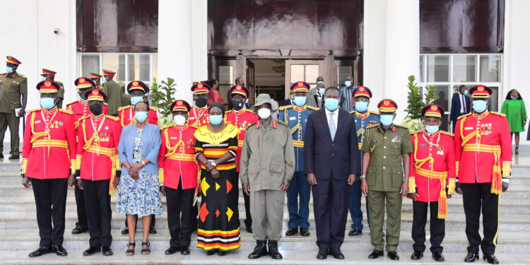 Kale Kayihura, 10 Other Generals Retired as Museveni Urges Wise Investment of Retirement Package