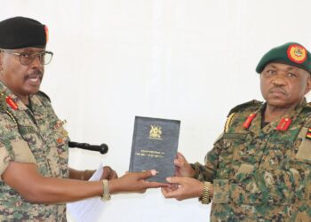 Maj Gen Kyanda Hands over Office to Maj Gen Bakasumba