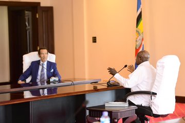 President Museveni meets former Botswana President Ian Khama & the Giants Club