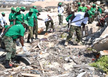UPDF Troops In Somalia Plant Trees, Clean Ocean Shores to Mark World Environment Day