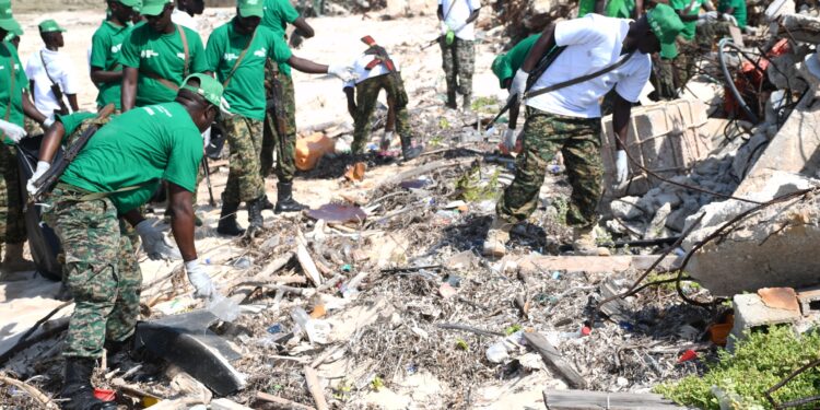 UPDF Troops In Somalia Plant Trees, Clean Ocean Shores to Mark World Environment Day