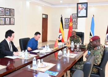 Gen Kainerugaba, Chinese Ambassador Discuss Defence and Security Projects