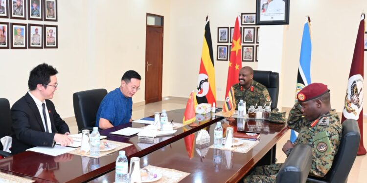 Gen Kainerugaba, Chinese Ambassador Discuss Defence and Security Projects