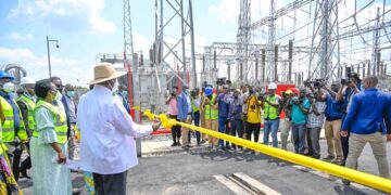 West Nile Connected to The National Grid as Museveni Commissions New 132KV Power Line