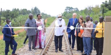 President Museveni commissioning the Meter Guage Railway line in Mukono