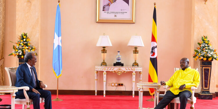 Museveni Hosts Somali President Sheikh Mohamud for Bilateral Talks