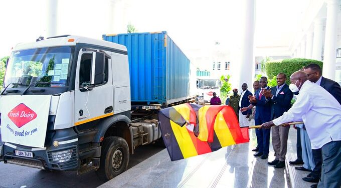 Museveni Flags Off First Powdered Milk Export to Algeria
