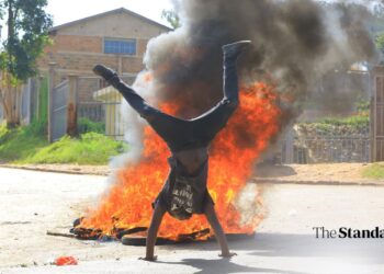 Kenya Protests: Gen Zs Somersault Over Bonfires, Brandish Police Shields & Don Teargas Shells