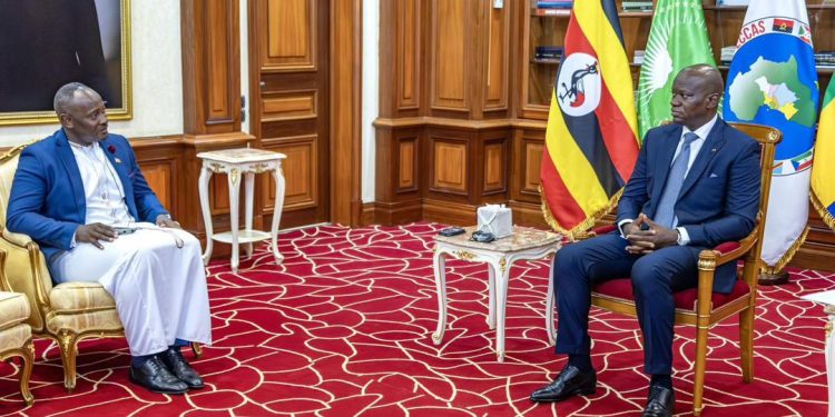 Amb Kaliisa Presents Credentials to President of Gabon