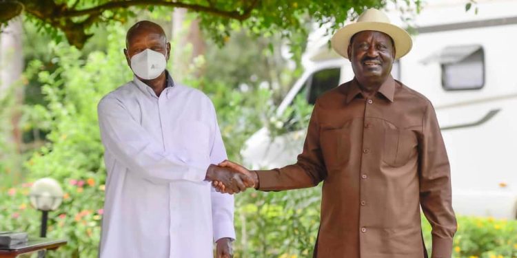 Museveni Hails Raila Odinga as Patriot & Freedom Fighter, Urges Youth to Carry Pan-African Torch