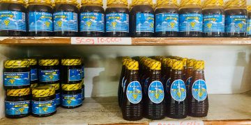 Jars of honey processed and packaged by Bunyangabu Beekeepers Cooperative Society Limited