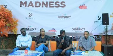 Simon Wakala (District 4 General Manager), Jessie Namwanga, Isaac Kudzu and Darlington Nahumuza addressing press on Friday
